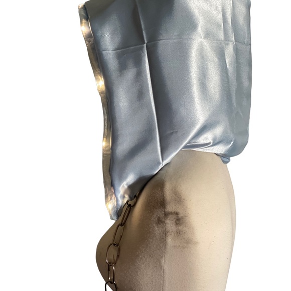 Handmade Light Up Blue & Silver Rave Festival Hood With Silver Chain - Picture 6 of 10